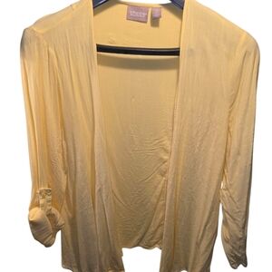Chico's Sz. Xlarge Yellow Open Front Cardigan